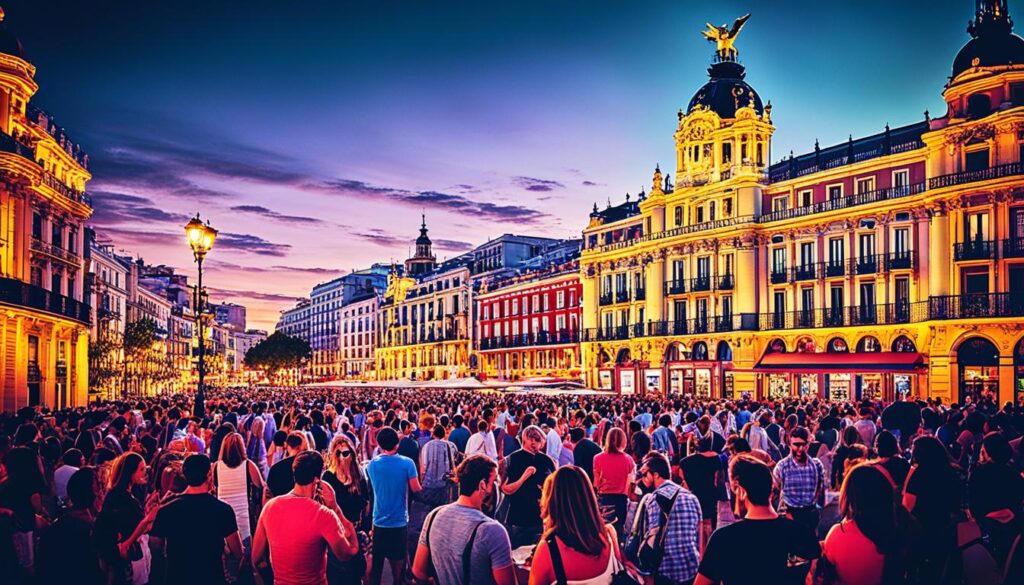Madrid Nachtleben im Juli