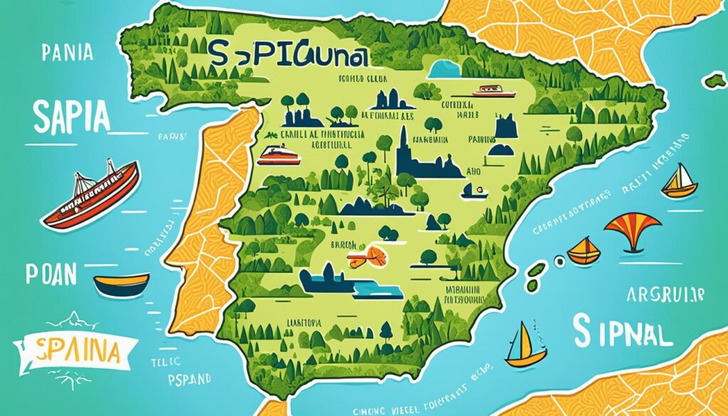 regionen karte spanien portugal